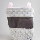 Torebka do oswajania "Bonding pouch" szaro-różowa minky